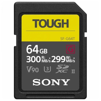 Карта памяти Sony SF-G Tough Series UHS-II SDXC 64 Гб R/W 300/299 МБ/с SF-G64 Карта памяти Sony SF-G Tough Series UHS-II SDXC 64 Гб R/W 300/299 МБ/с SF-G64