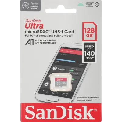Карта памяти SanDisk Ultra microSDXC 128 Гб SDSQUAB-128G-GN6MN Карта памяти SanDisk Ultra microSDXC 128 Гб SDSQUAB-128G-GN6MN
