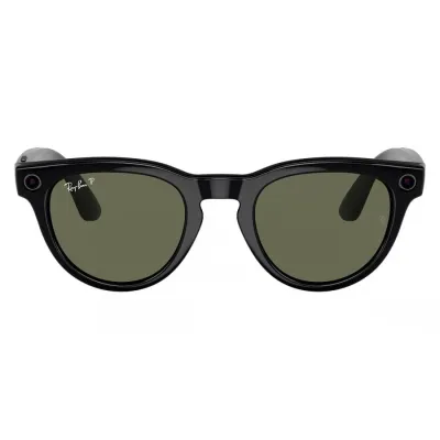 Умные очки Ray-Ban Meta Headliner (150-50), Shiny Black/Polarized G-15 Green, глянцевый черный/зеленые поляризованные