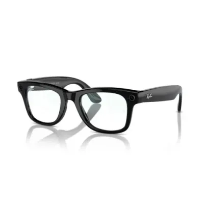Умные очки Ray-Ban Wayfarer (155-53), Shiny Black Clear, черный глянцевый/прозрачный