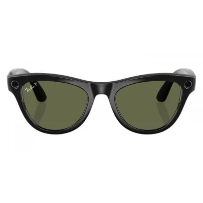 Умные очки Ray-Ban Meta Skyler (150-52), Shiny Black/G-15 Green Polarized, глянцевый черный/зеленые поляризованные Умные очки Ray-Ban Meta Skyler (150-52), Shiny Black/G-15 Green Polarized, глянцевый черный/зеленые поляризованные