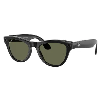 Умные очки Ray-Ban Wayfarer (150-50), Shiny Black/G-15 Green, черный/зеленый Умные очки Ray-Ban Wayfarer (150-50), Shiny Black/G-15 Green, черный/зеленый