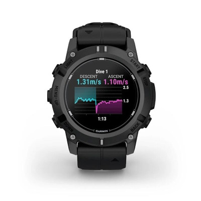 Смарт-часы Garmin Descent G2, 45 мм, Black Silicone Band, Bluetooth, Black, черный