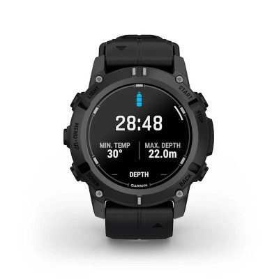 Смарт-часы Garmin Descent G2, 45 мм, Black Silicone Band, Bluetooth, Black, черный