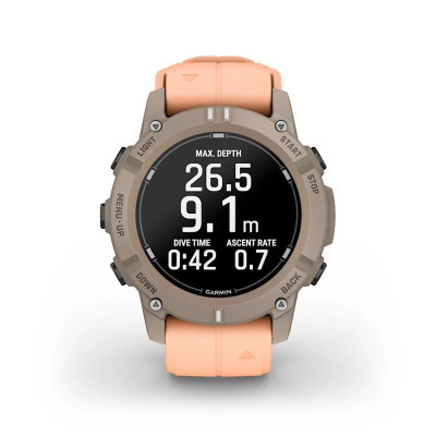 Смарт-часы Garmin Descent G2, 45 мм, Shell Pink Silicone, Bluetooth, Paloma, светло-серый