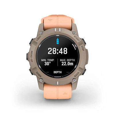 Смарт-часы Garmin Descent G2, 45 мм, Shell Pink Silicone, Bluetooth, Paloma, светло-серый