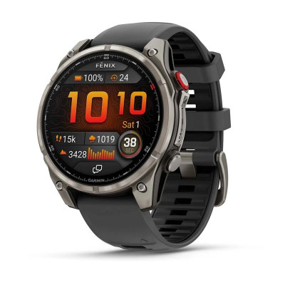 Смарт-часы Garmin Fenix 8 Pro, 47 мм, LTE, Carbon Grey Chestnut Leather, серый