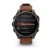 Смарт-часы Garmin Fenix 8 Pro, 47 мм, 22 мм, LTE, Carbon Grey Chestnut Leather, темно-серый