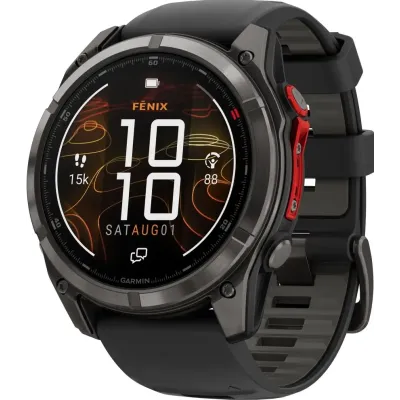 Смарт-часы Garmin Fenix 8, 51 мм, Microled Sapphire, Bluetooth, Carbon Gray, серый карбон