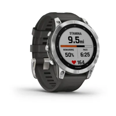 Garmin Fenix 7 47 мм, Silver With Graphite Band