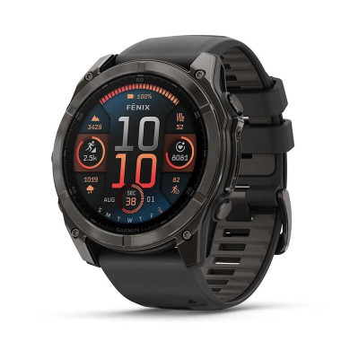 Смарт-часы Garmin Fenix 8, 51 мм, Bluetooth, Amoled Sapphire Titanium Carbon Gray, титановый угольно-серый