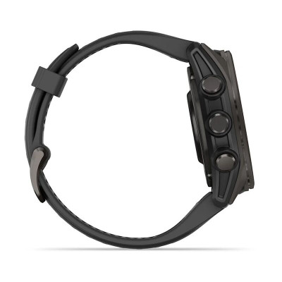 Garmin Fenix 8 47 мм, Bluetooth, графитово-серый с черным силиконом