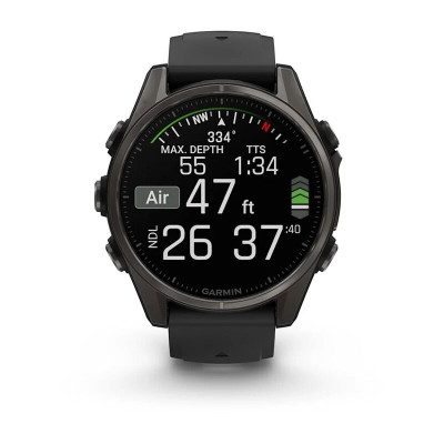 Garmin Fenix 8 47 мм, Bluetooth, графитово-серый с черным силиконом