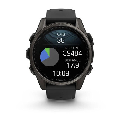 Garmin Fenix 8 47 мм, Bluetooth, графитово-серый с черным силиконом