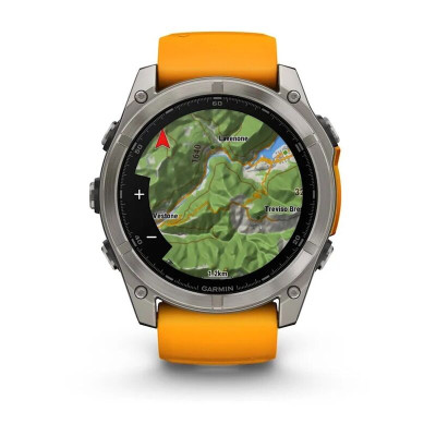 Garmin Fenix 8 51 мм, Bluetooth, титановый серый с оранжевым Garmin Fenix 8 51 мм, Bluetooth, титановый серый с оранжевым
