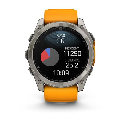Garmin Fenix 8 51 мм, Bluetooth, титановый серый с оранжевым Garmin Fenix 8 51 мм, Bluetooth, титановый серый с оранжевым