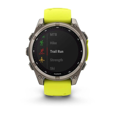Garmin Fenix 8 47 мм, Bluetooth, титановый серый с желтым Garmin Fenix 8 47 мм, Bluetooth, титановый серый с желтым