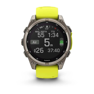 Garmin Fenix 8 47 мм, Bluetooth, титановый серый с желтым Garmin Fenix 8 47 мм, Bluetooth, титановый серый с желтым