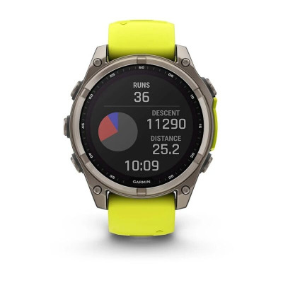 Garmin Fenix 8 47 мм, Bluetooth, титановый серый с желтым Garmin Fenix 8 47 мм, Bluetooth, титановый серый с желтым