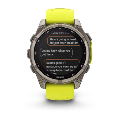 Garmin Fenix 8 47 мм, Bluetooth, титановый серый с желтым Garmin Fenix 8 47 мм, Bluetooth, титановый серый с желтым