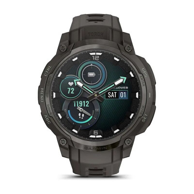 Смарт-часы Garmin Instinct, Crossover AMOLED, 46 мм, Bluetooth, Charcoal Black, черный