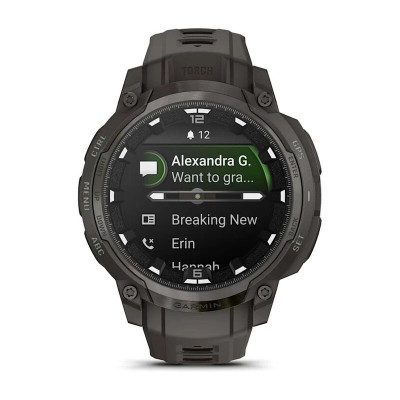 Смарт-часы Garmin Instinct, Crossover AMOLED, 46 мм, Bluetooth, Charcoal Black, черный