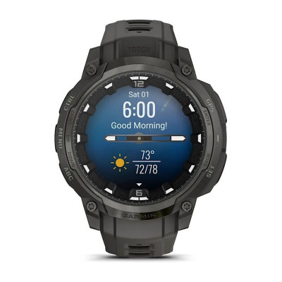 Смарт-часы Garmin Instinct, Crossover AMOLED, 46 мм, Bluetooth, Charcoal Black, черный