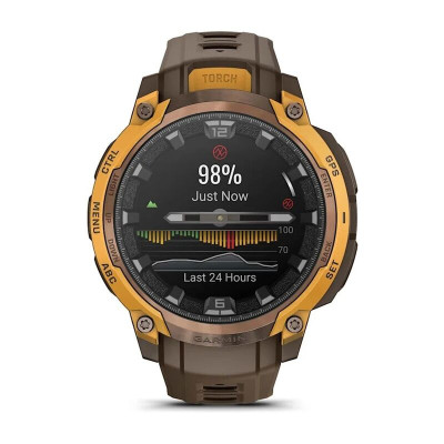 Смарт-часы Garmin Instinct Crossover AMOLED, 46 мм, Bluetooth, Bronze/Sunburst Cocoa, коричневый