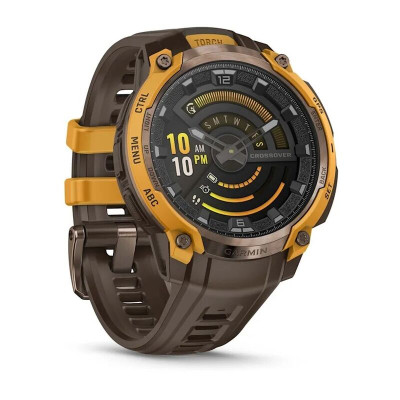 Смарт-часы Garmin Instinct Crossover AMOLED, 46 мм, Bluetooth, Bronze/Sunburst Cocoa, коричневый
