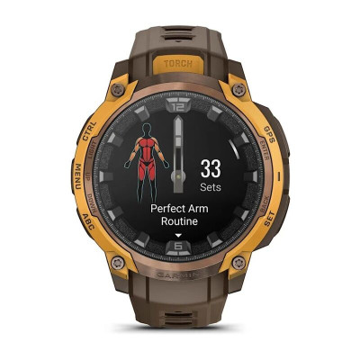 Смарт-часы Garmin Instinct Crossover AMOLED, 46 мм, Bluetooth, Bronze/Sunburst Cocoa, коричневый