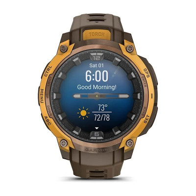 Смарт-часы Garmin Instinct Crossover AMOLED, 46 мм, Bluetooth, Bronze/Sunburst Cocoa, коричневый
