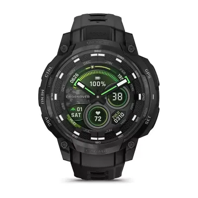 Смарт-часы Garmin Instinct, Crossover AMOLED Tactical, 46.5 мм, 22 мм, Bluetooth, Black Silicone, черный