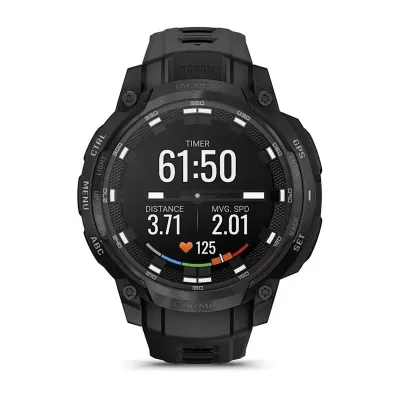 Смарт-часы Garmin Instinct, Crossover AMOLED Tactical, 46.5 мм, 22 мм, Bluetooth, Black Silicone, черный