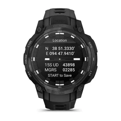 Смарт-часы Garmin Instinct, Crossover AMOLED Tactical, 46.5 мм, 22 мм, Bluetooth, Black Silicone, черный