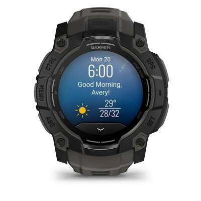 Смарт-часы Garmin Instinct 3, 45 мм, 22 мм, Bluetooth, Whitestone/Bolt Blue, Светло-серый