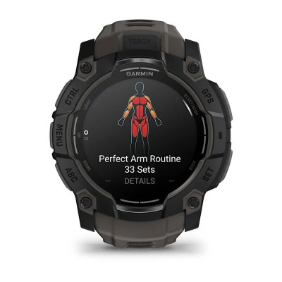 Смарт-часы Garmin Instinct 3, 45 мм, 22 мм, Bluetooth, Whitestone/Bolt Blue, Светло-серый
