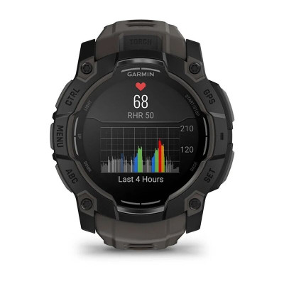 Смарт-часы Garmin Instinct 3, 45 мм, 22 мм, Bluetooth, Whitestone/Bolt Blue, Светло-серый