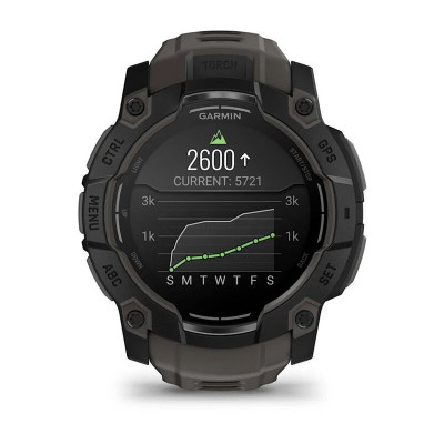 Смарт-часы Garmin Instinct 3, 45 мм, 22 мм, Bluetooth, Whitestone/Bolt Blue, Светло-серый