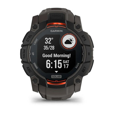 Garmin Instinct 3 Solar 50 мм, Black with Charcoal Band Garmin Instinct 3 Solar 50 мм, Black with Charcoal Band
