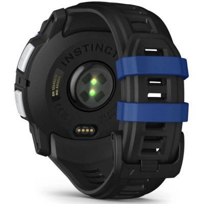 Смарт-часы Garmin Instinct 3, 50 мм, 26 мм, Bluetooth, Whitestone Black / Bolt Blue, Светло-серый с синим