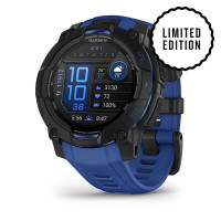 Смарт-часы Garmin Instinct 3, 45 мм, 22 мм, Bluetooth, Black with Bolt Blue, Черный с синим ремешком