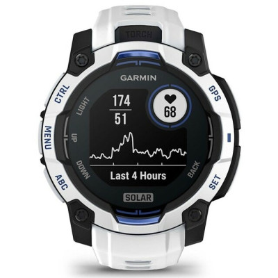 Смарт-часы Garmin Instinct 3, 45 мм, 22 мм, Bluetooth, Whitestone with Whitestone/Bolt Blue, Светло-серый