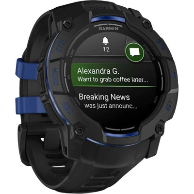 Смарт-часы Garmin Instinct 3, 50 мм, 26 мм, Bluetooth, Black / Bolt Blue, Черный с синим