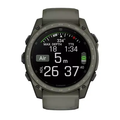 Смарт-часы Garmin Tactix 8 Amoled Sapphire, 51 мм, Bluetooth, Olive Drab, темно-зеленый