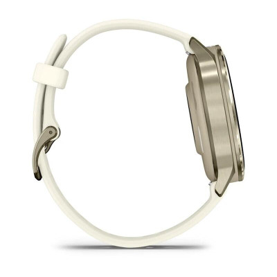Смарт-часы Garmin Venu 4 41mm, Lunar Gold with Bone Silicone, золотистый с белым ремешком