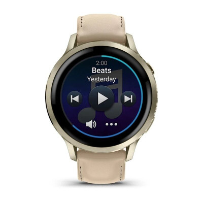 Смарт-часы Garmin Venu 4 41mm, 18 мм, Bluetooth, Lunar Gold Leather, Золотистый
