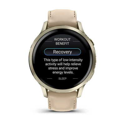 Смарт-часы Garmin Venu 4 41mm, 18 мм, Bluetooth, Lunar Gold Leather, Золотистый