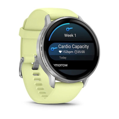 Смарт-часы Garmin Venu 4 45mm, Bluetooth, Silver Citron Green, серебристый с ярко-зеленым