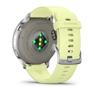 Смарт-часы Garmin Venu 4 45mm, Bluetooth, Silver Citron Green, серебристый с ярко-зеленым