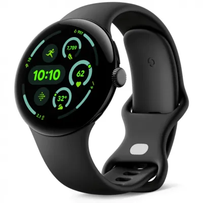 Смарт-часы Google Pixel Watch 3, 45 мм, Small/Large, Bluetooth, Matte Black, матовый черный